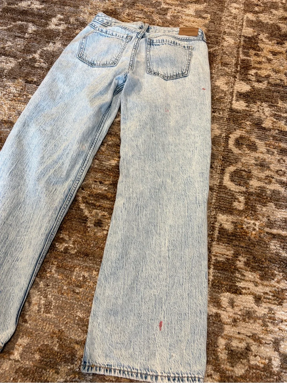 abercrombie kids low rise baggy Jeans in Light and Medium Blue